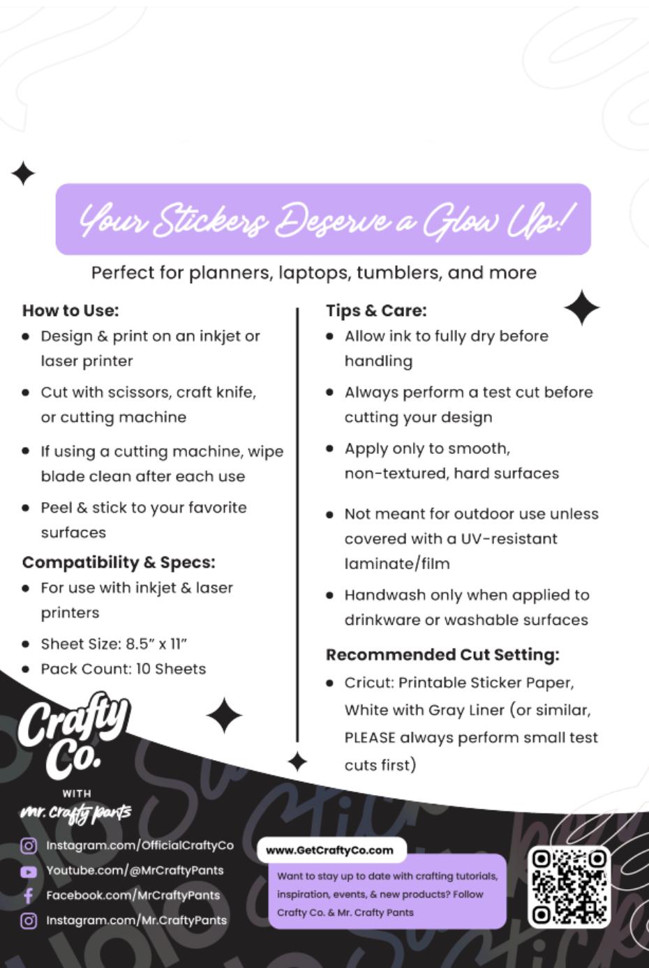 Crafty Co Holographic Sticker Paper