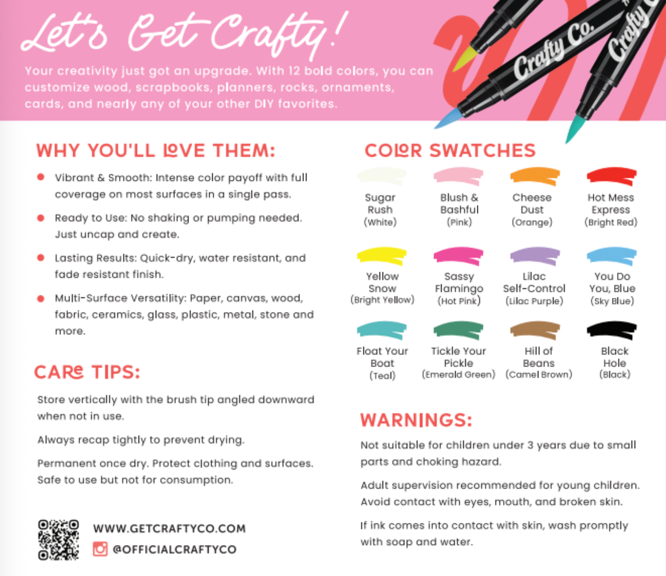 Crafty Co. Paint Pen Markers
