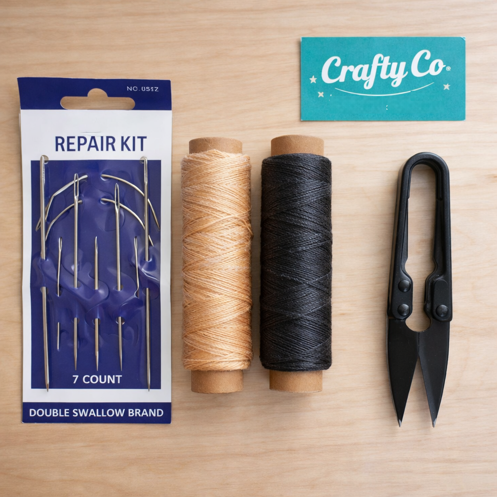 Waxed Thread and Needle Hand Sewn Patch Kit